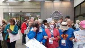 women preparing for dobbs march